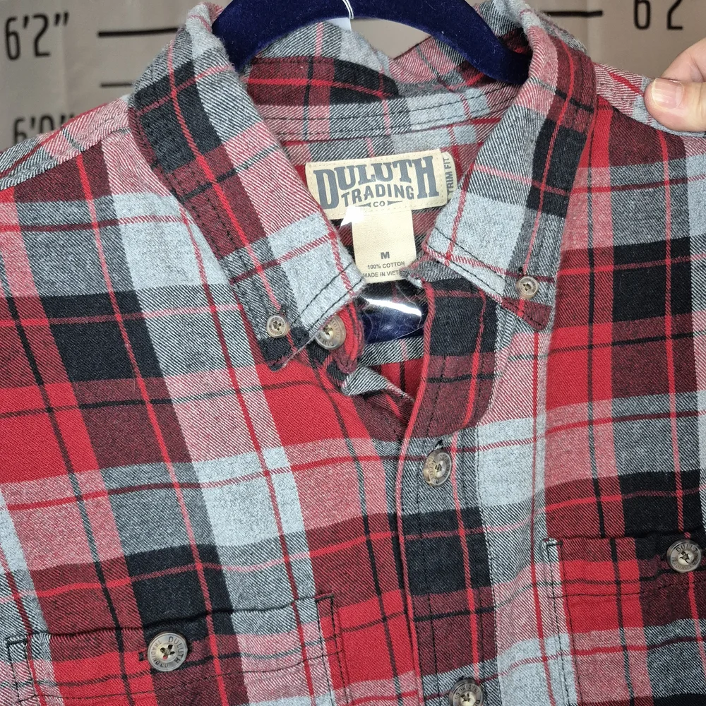Duluth Trading Co Men's Red Plaid Flannel Shirt 1299/425